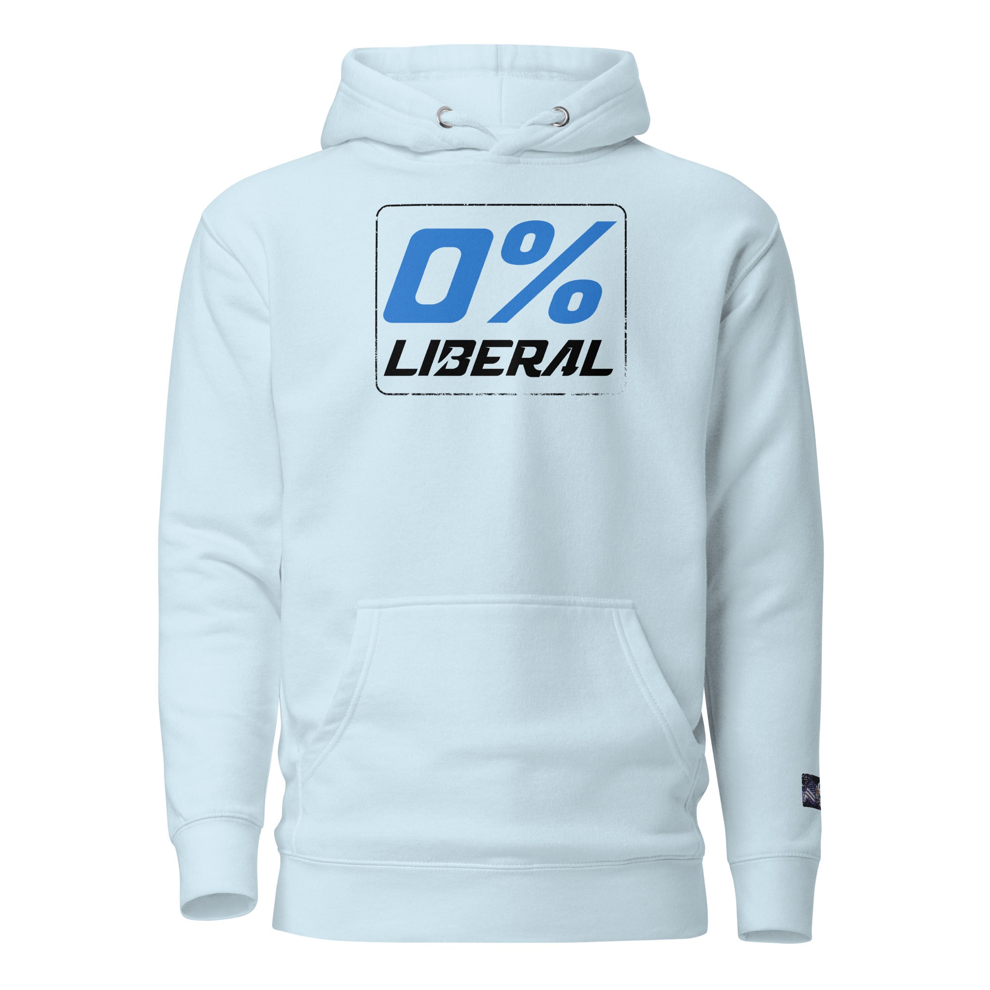 Constitutes - 0% Liberal Political Hoodie. Sky Blue. Logic & Reasoning. Common Sense. Order Over Chaos.