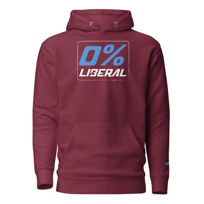 Constitutes - 0% Liberal Political Hoodie. Maroon. Logic & Reasoning. Common Sense. Order Over Chaos.